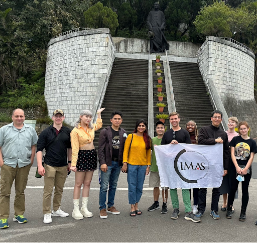 IMAS Students on the Top of Shimen Dam and in Front of a Chiang Kai-shek Statue  Faith Woods Introduces the Taoyuan Sake Brewery