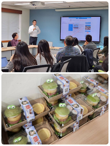 Professor Henning Klöter and afternoon tea snacks during his talk.