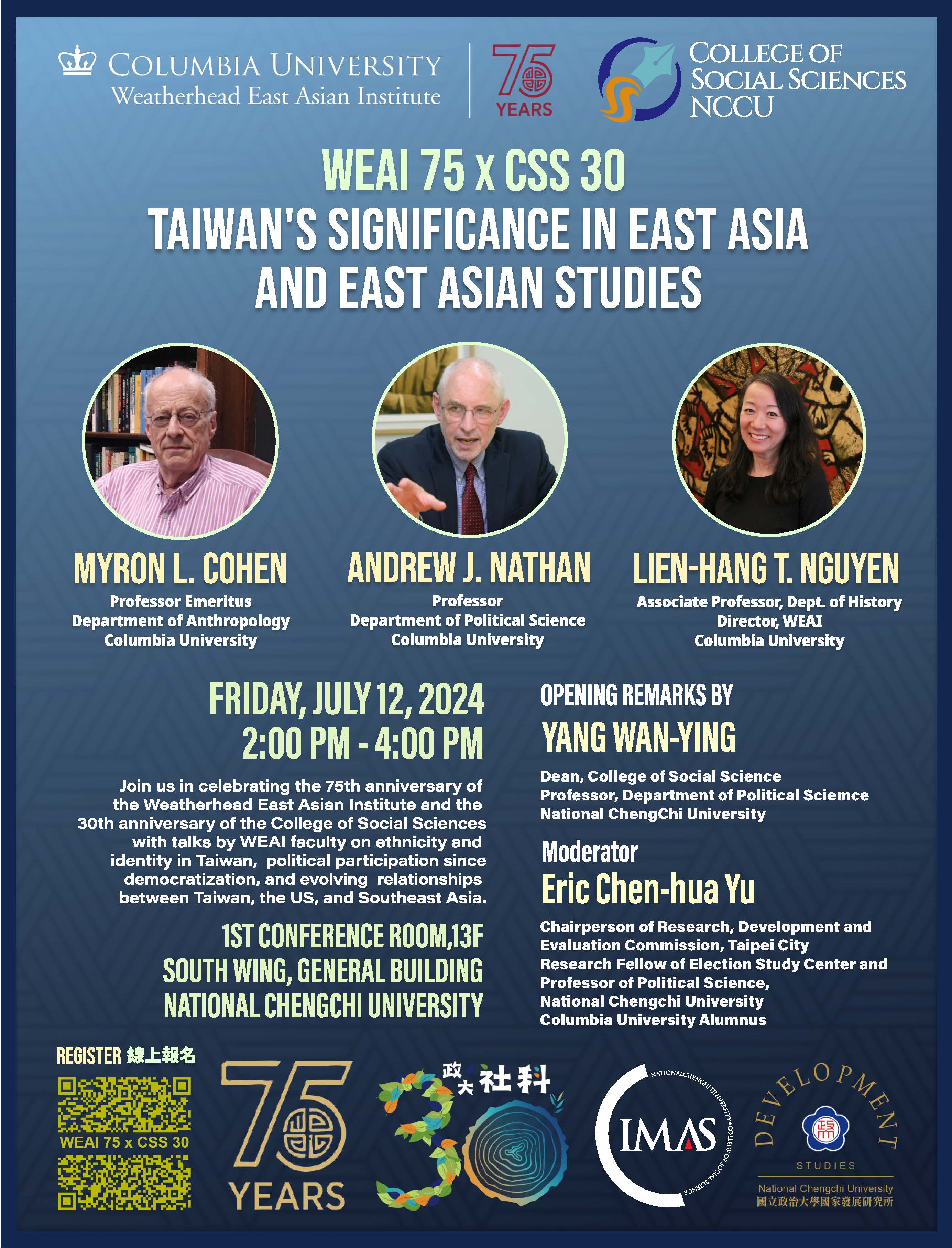 WEAI 75 x NCCU 30: Taiwan’s Significance in East Asia and East Asian Studies