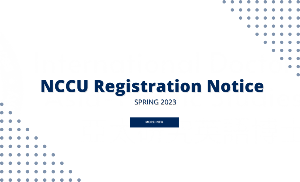 [Announcement] NCCU Registration Notice of the 2023 Spring Semester IMAS